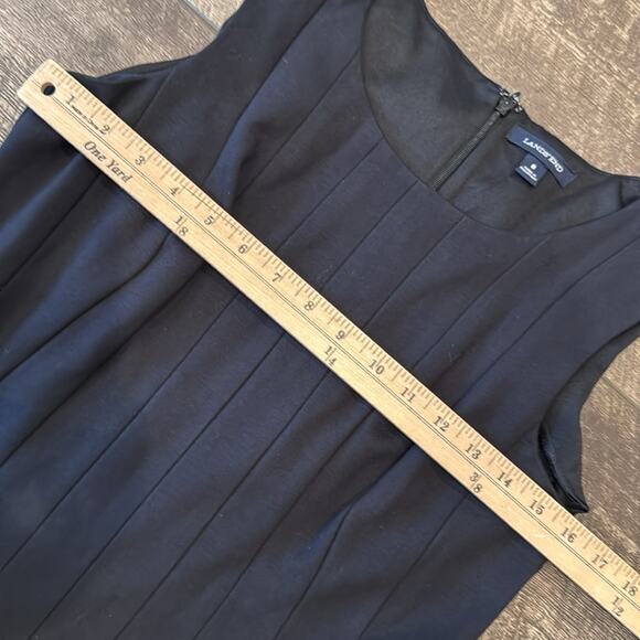 Lands' End Women's Ponte Sleeveless Seamed Panel Fit & Flare Dress Black Size 8 - Picture 7 of 11